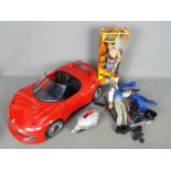 Action Man - Hasbro - A collection of Action Man items including Street Racer car,