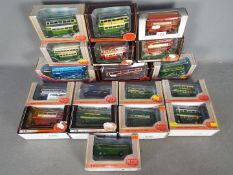 EFE - A flotilla of 18 boxed diecast 1:76 scale model buses from EFE.