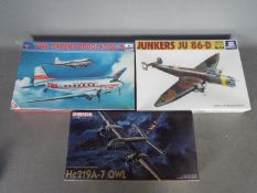 Italeri, ESCI, Dragon - Three boxed plastic 1:72 scale aircraft model kits.