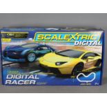 Scalextric - A boxed Digital Racer set # C1327 with Bugatti Veyron and Lamborghini Aventador.