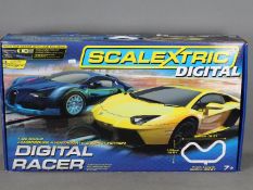 Scalextric - A boxed Digital Racer set # C1327 with Bugatti Veyron and Lamborghini Aventador.