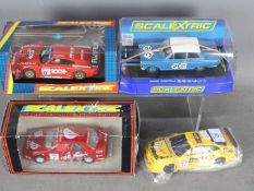 Scalextric - A group of 4 x slot cars including Opel Calibra DTM,