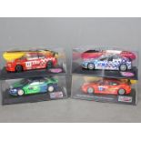 Spirit - A group of 4 x Peugeot 406 Coupe Silhouette slot cars including green and blue Esso