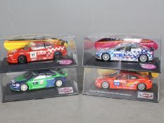 Spirit - A group of 4 x Peugeot 406 Coupe Silhouette slot cars including green and blue Esso