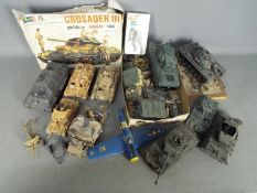 Airfix - Italeri - Revell - A collection of 16 x built military tank,