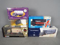 Corgi - A collection of 5 x boxed Bedford trucks including # CC11401 Bedford TK box trailer in