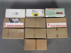 Pirate Models - Model Bus Co - A group of 10 x white metal bus model kits in 1:76 scale including