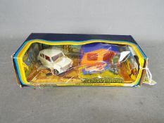Corgi - A rare # 38 Mini 1000 Camping Set with car, tent lady on sun lounger and man with barbeque.