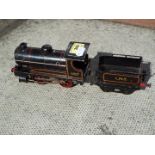 Hornby - an O gauge locomotive 0-4-0 with tender, rare black BR op no 8327,