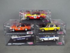 Spirit AV Slot - 5 x boxed BMW 2002 slot cars including special edition Tony Fall 72 Olympia Rally