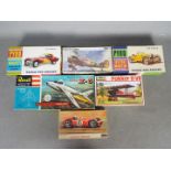 Pyro, Hawk; Revell; Frog - Six vintage plastic model kits in various scales.