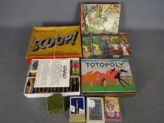 Quality of vintage games to include Totopoly, Scoop, Continuo, Crazy Eights,