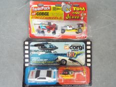 Corgi Juniors - Two carded carded Film and Comic themed Twin Pack diecast model vehicles from Corgi