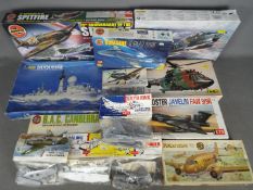 Airfix - Heller - A collection of 13 x model airplane kits mostly in 1:72 scale including # 04003-1