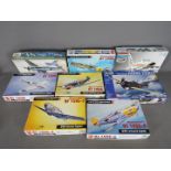 Monogram - Hobby Craft - Hasegawa - A collection of 8 x aircraft model kits mostly in 1:48 scale