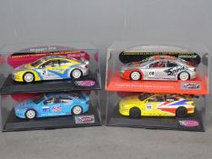 Spirit - A group of 4 x Peugeot 406 Coupe Silhouette slot cars including an SCX digital model,