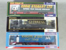 Corgi Trucks - A group of 3 x boxed Corgi 1:50 scale trucks including # 75804 Eddie Stobart MAN