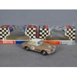 Scalextric - A vintage Mercedes 250 SL racing car in brown with a white top and number 1 racing