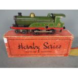 Hornby - an O gauge locomotive 4-4-0, L&NER green livery, No 2 Loco lacking tender,