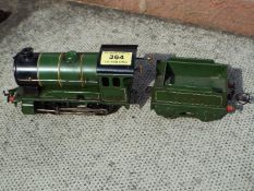 Hornby - an O gauge type 501 locomotive 0-4-0 with tender, green LNER op no 1842,