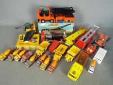 A quantity of play worn diecast models to include matchbox, boxed Solido Bugatti car,