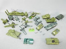 Dinky - Matchbox - Britains - A collection of 21 x loose Military vehicles including # 654 155mm