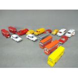 Dinky - A collection of 16 x loose vehicles including # 271 Ford Transit fire service,