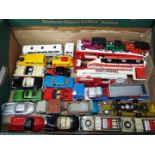Corgi - Matchbox - A collection of 24 x loose vehicles including # 1136 Ford Continental Car