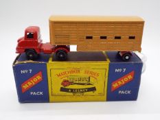 Matchbox, Lesney - A boxed Matchbox Major Pack #7 Cattle Truck.