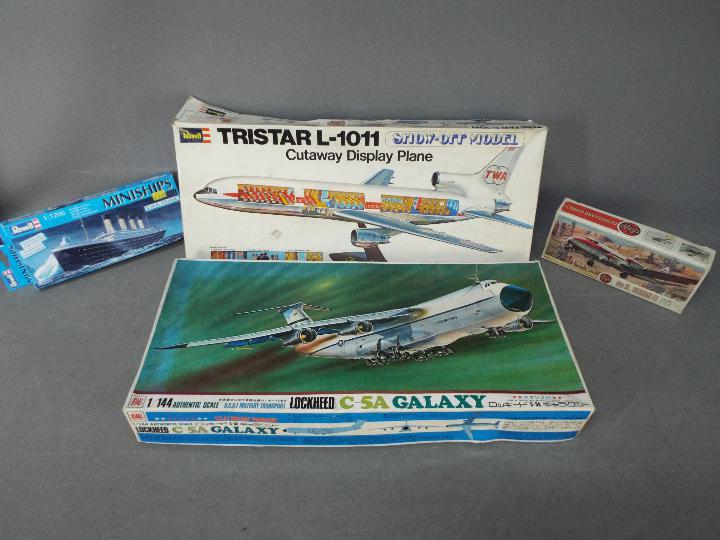 Otaki, Revell, Airfix - Four boxed plastic model kits.