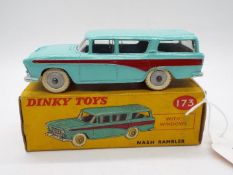 Dinky - A boxed # 173 Nash Rambler in turquoise with red stripe,
