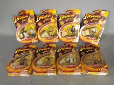 Hasbro - A collection of 8 x carded Indiana Jones figures including Colonel Vogel from Last Crusade,