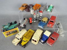 Dinky - Gilco - A collection of 14 x vehicles, 6 x road signs and a pillar box.