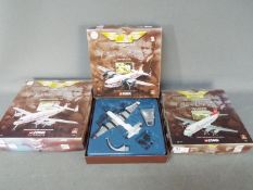 Corgi Aviation Archive - Three boxed diecast passenger aircraft in 1:144 scale.