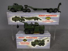 Dinky - 2 x boxed Military vehicles, # 660 Mighty Antar Tank Transporter, # 661 Recovery Tractor.