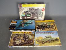 Revell - Italeri - Hasegawa - 5 x boxed military model kits in various scales including # 08362-9