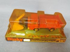 Dinky - A boxed # 439 Ford D800 Snowplough & Tipper Truck with orange cab and back.