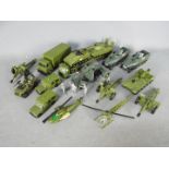 Dinky - A collection of 14 x loose Military vehicles including # 616 AEC Tank Transporter,