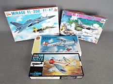Airfix - Esci - Hasegawa - A group of 4 x aircraft model kits in 1:48 and 1:72 scale including #