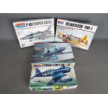 Monogram - A group of 4 x military aircraft kits in 1:48 scale including # 5416 F-100 Super Sabre,