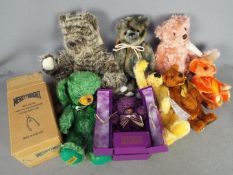 Merrythought - A collection of eight Merrythought modern teddy bears.