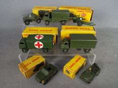 Dinky - A collection of 7 x Military vehicles including # 626 Military Ambulance, # 673 Scout Car,