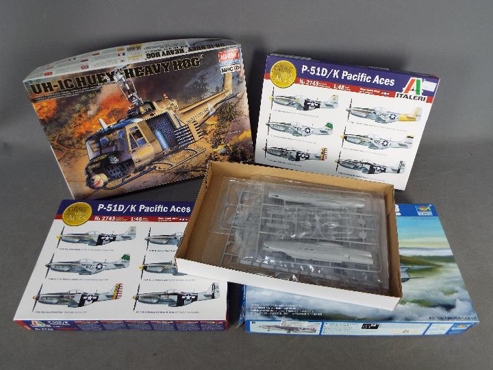 Italeri - Trumpeter - Academy - A collection of 4 x boxed military aircraft model kits in various