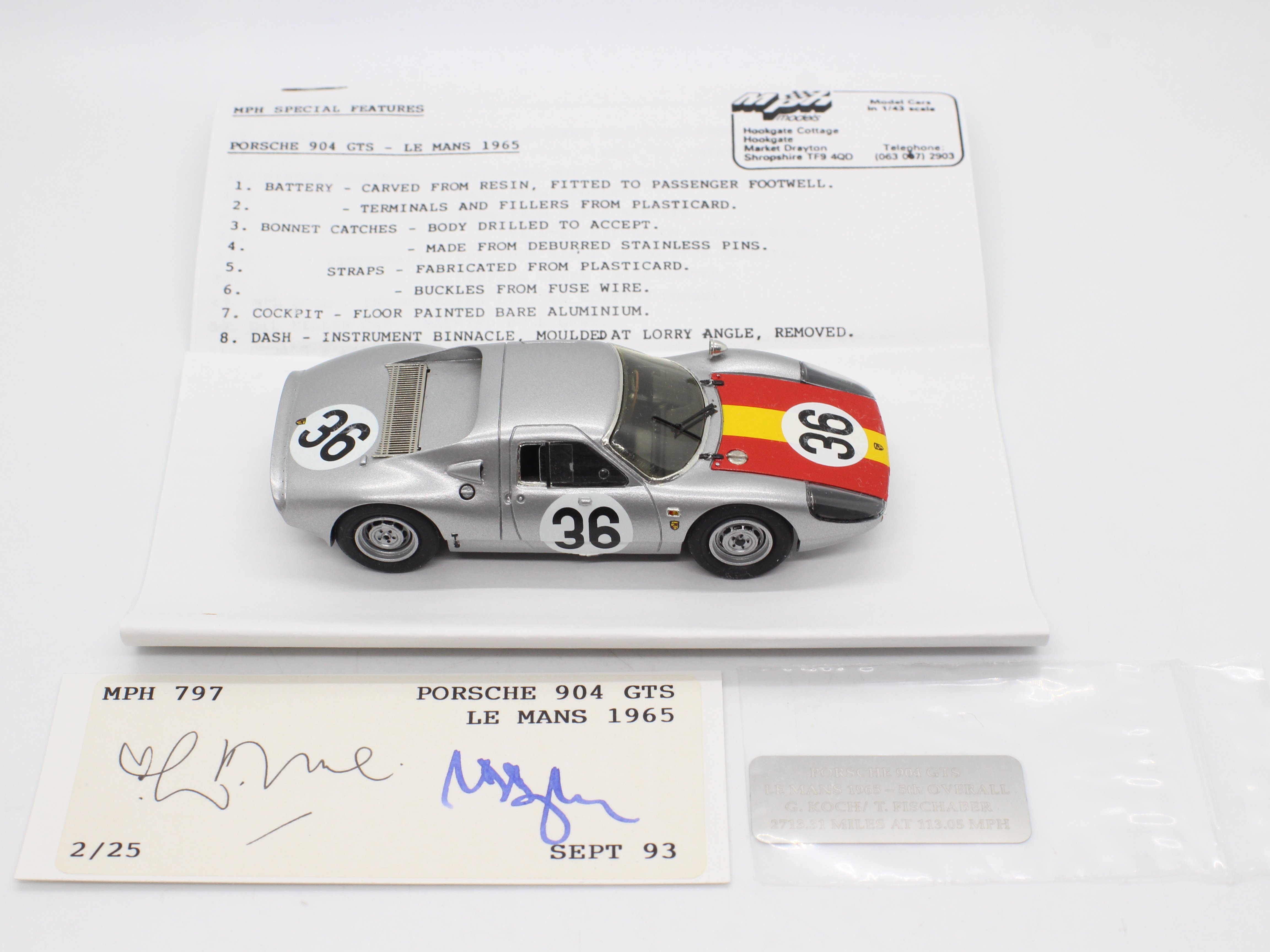 Starter Models - MPH Models - # 797 - A boxed 1:43 scale resin model Porsche 904 GTS as driven at - Image 11 of 13