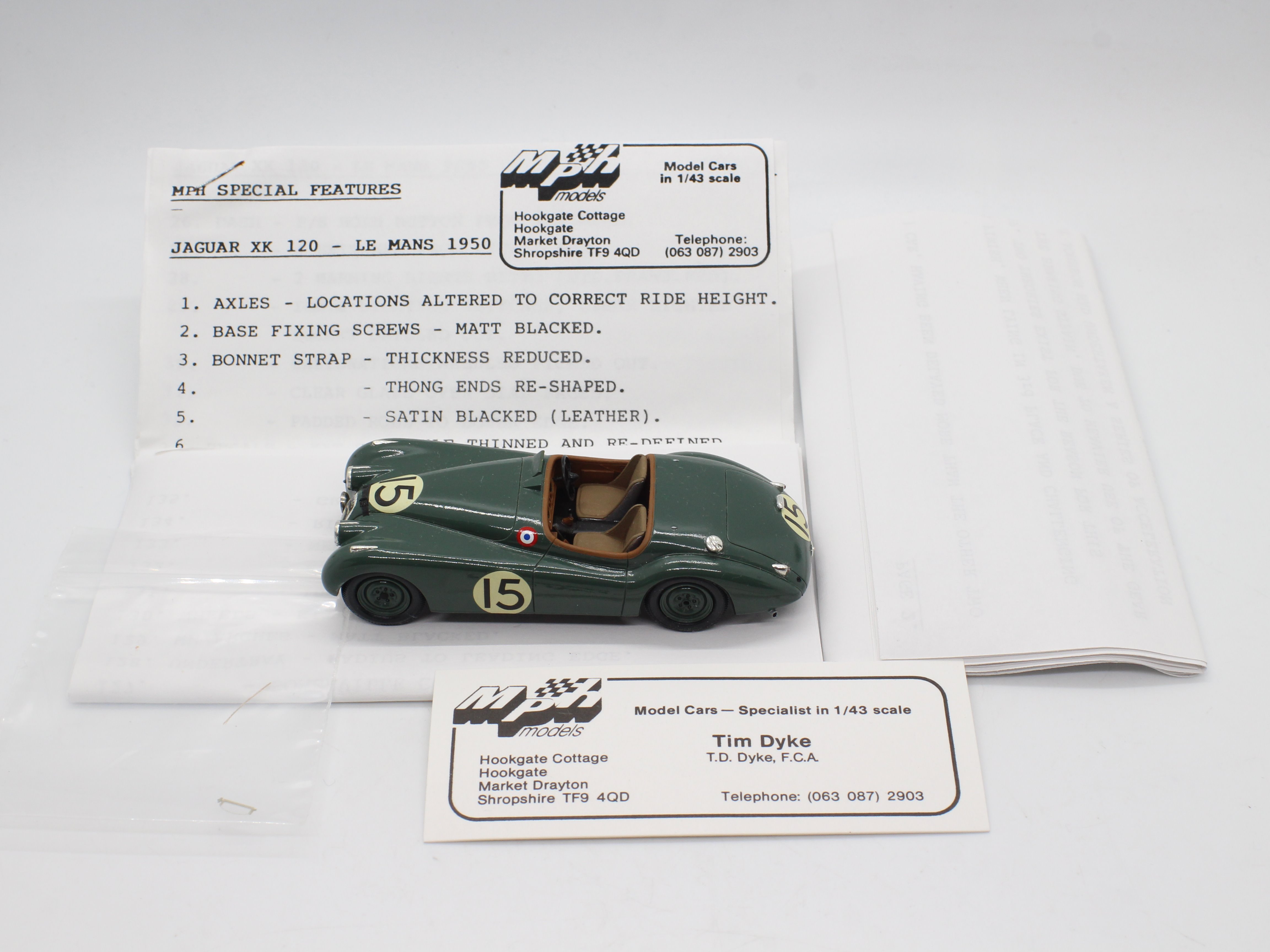 MPH Models, Tim Dyke - A boxed MPH Models #710 Jaguar XK120 Le Mans 1950. - Image 11 of 13