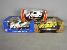 Bburago - A group of 3 x boxed cars, # 3395 Porsche GT3 Cup in 1:18 scale,
