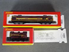 Hornby - 2 x boxed 00 gauge locos, # R2163 EWS 0-6-0 Shunter Class 08 loco operating number 08828,