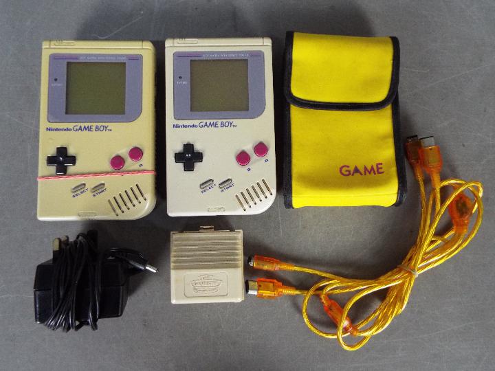 Nintendo - Game Boy - 2 x 1989 dated Nintendo Game Boy DMG-01 models,