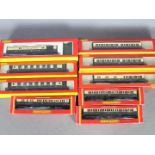 Hornby - A collection of 9 x boxed 00 gauge carriages including # R4018 GWR Royal Mail TPO,