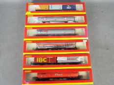 Hornby - 6 x boxed sets of 00 gauge wagons including # R6284 100 Ton tank wagon in Petroplus livery,